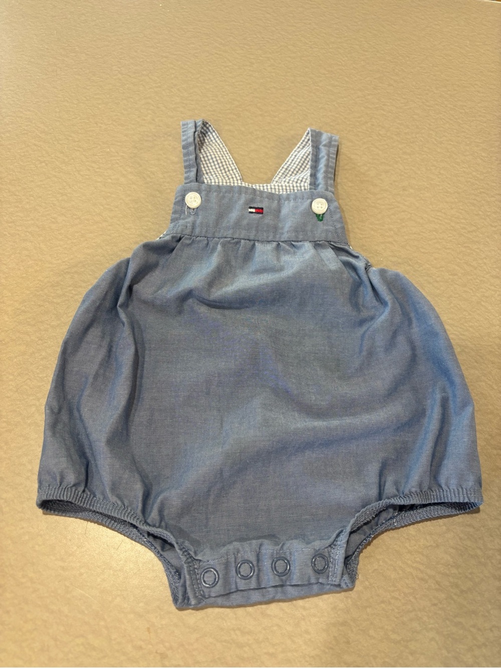 Vintage Tommy Hilfiger Light Blue Baby Bubble Romper 6-9 months.
